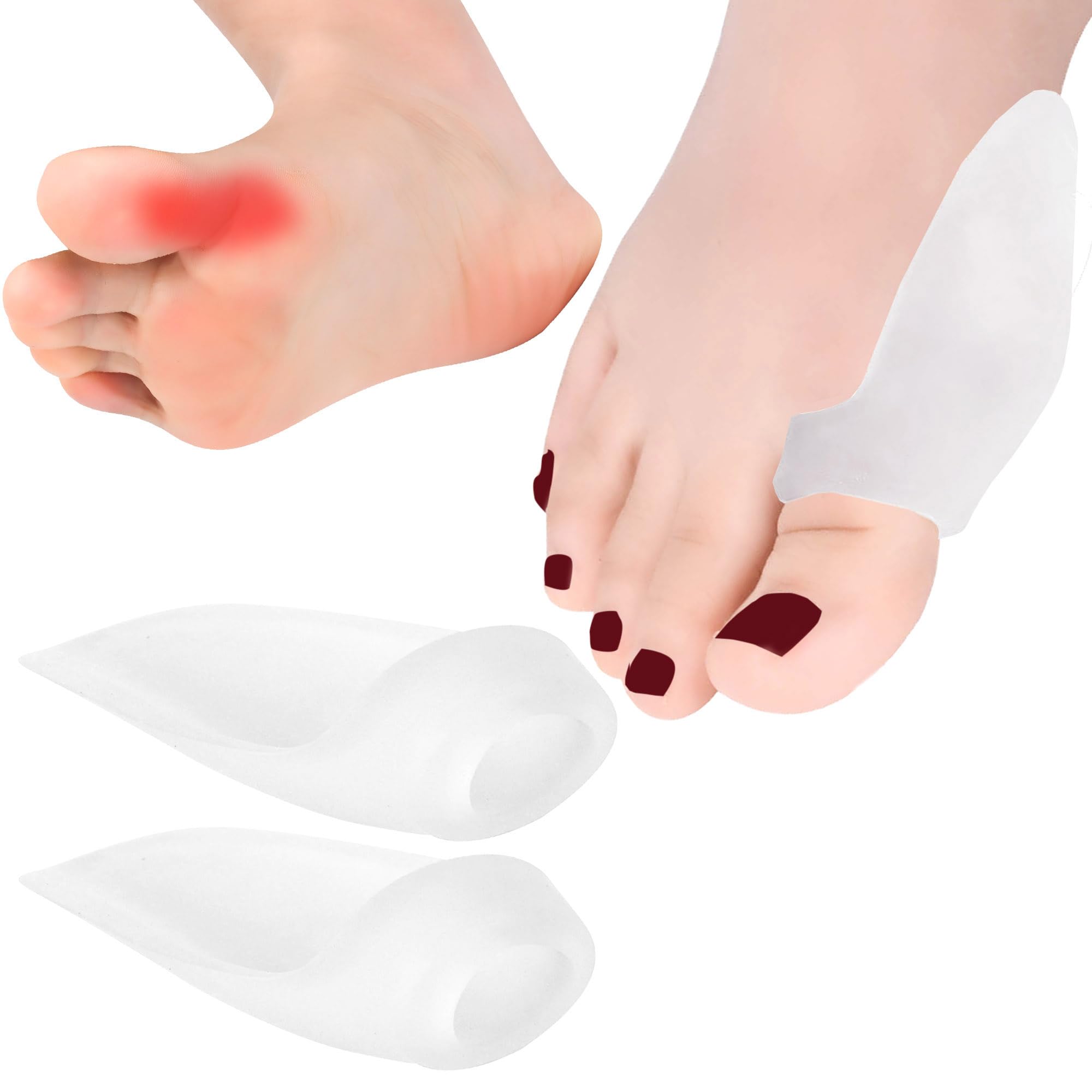 8 cuscinetti protettivi in gel per alluce valgo, protezioni per alluce valgo e alluce valgo, per uomini e donne, per alleviare il dolore e prevenire vesciche, sfregamenti e calli, prenditi cura