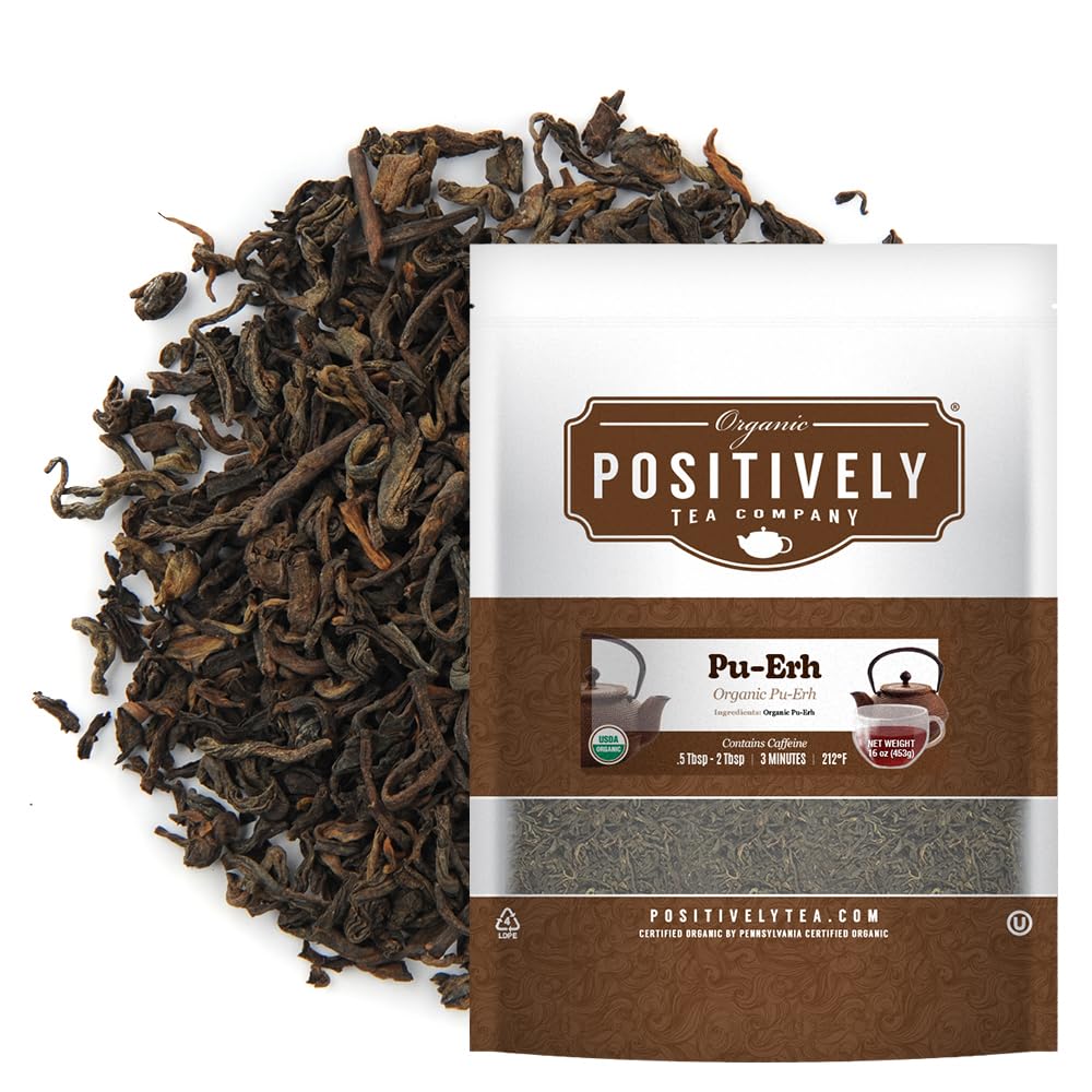 Organic Positively Tea CompanyPu-Erh Tea, Loose Leaf, 16 OunceUSDA Organic