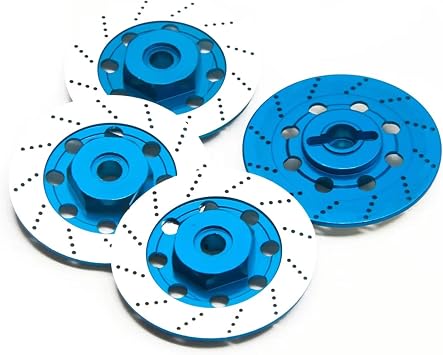 RC Car Parts Compatible with 3Racing for Sakura D4 1/10 RC Drift for Racing Car Accessories Aluminum Alloy Wheel Rim Brake Disc Box 12mm Hex AdapterBlue