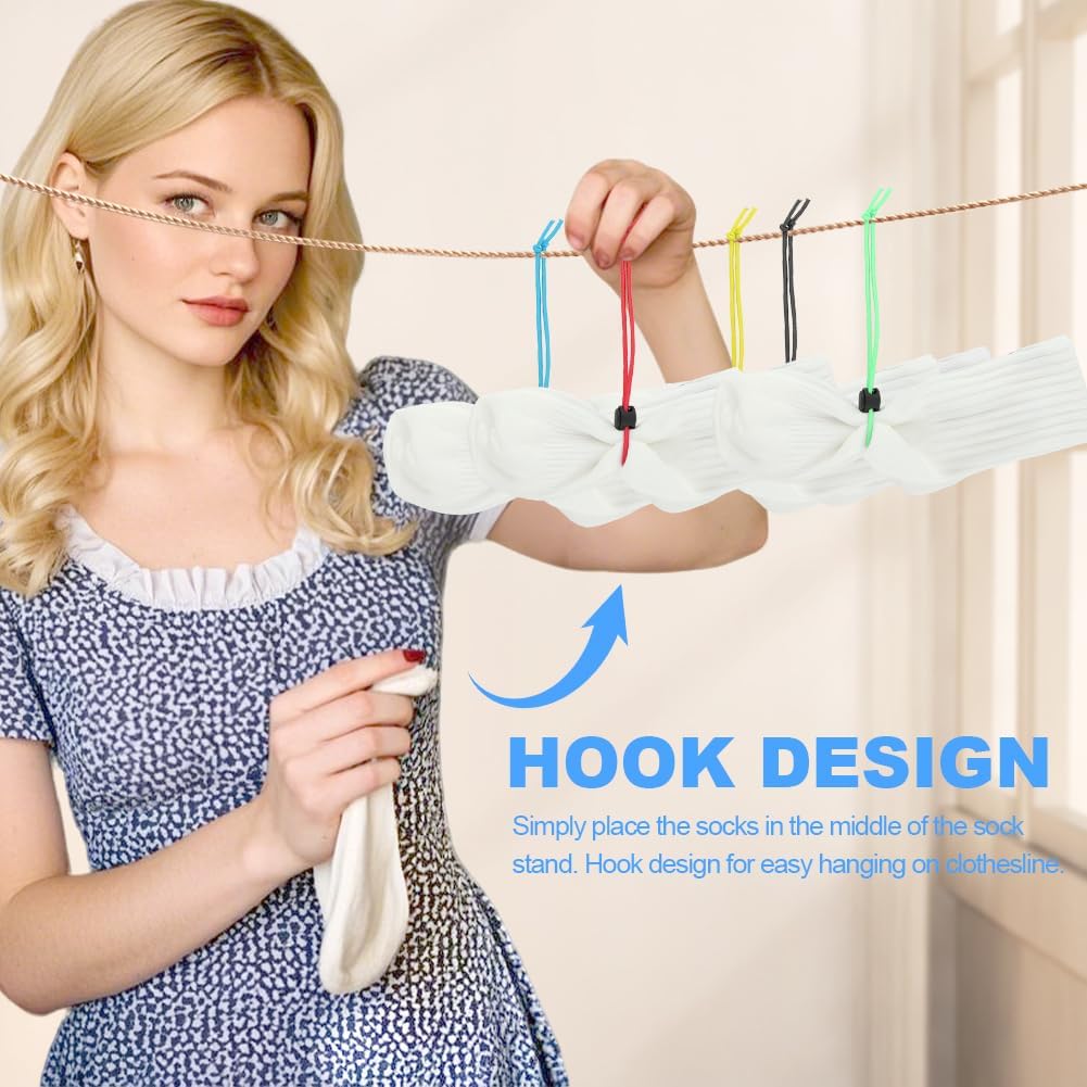 30 Pcs Sock Clips Locks Your Socks,Laundry Sock Holder and Tie Clips,Stocking Tie Clips Stocking Organizer for Washing Machine and Dryer