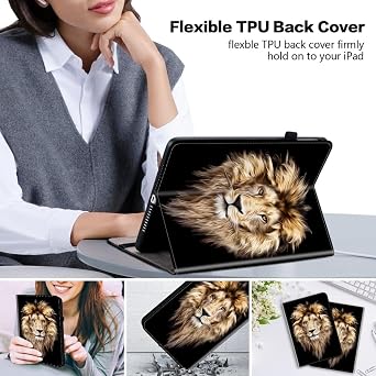 Cute Art Tablet Case with Card Slot and Multi-Angle Stand, Protective Leather Folio Cover for Amazon FIRE 7 2022 - A