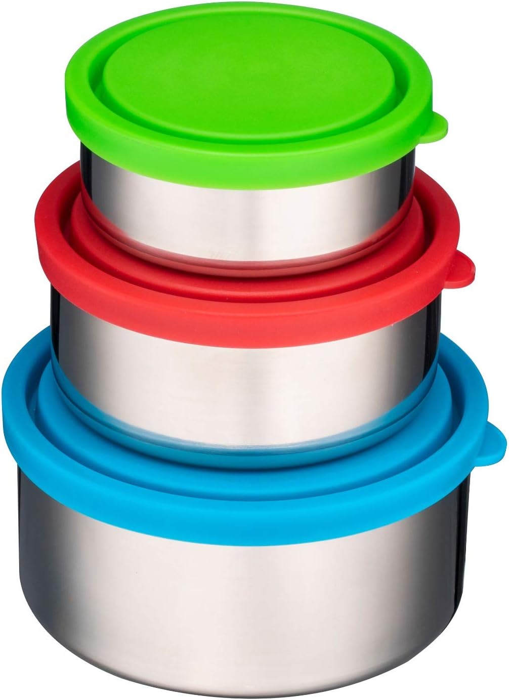 Bruntmor Trio Nesting 18/8 Stainless Steel Food Containers With Snapping Seal Leak-Proof Lids. Round Shape Stainless Steel With Bpa-Free Locking Lids. Set Of 3