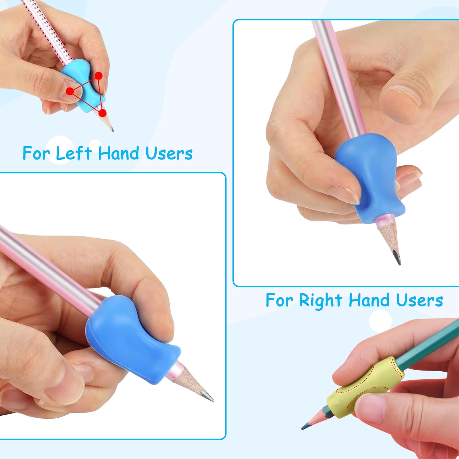 Belligern 16 Pcs Pen Grips for Children Ergonomic Pencil Grips for Children Handwriting Multicolor Pencil Grips for Children Pencil Grips Suitable for Children Students Toddlers Preschoolers - Image 3