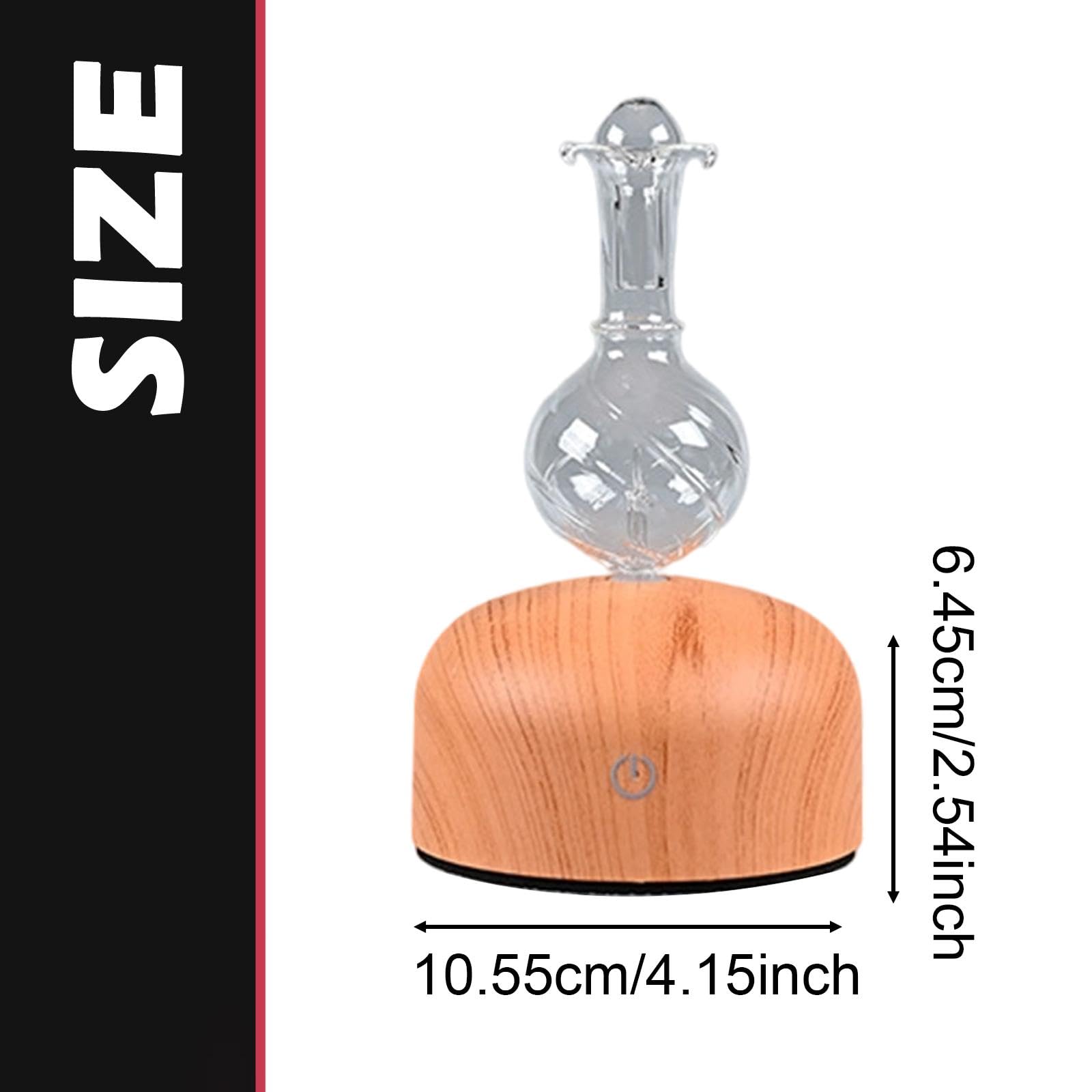 Difusor de Aceites Esenciales Portátil con Diseño Elegante en Madera Humidificador Automático USB Purificador Silencioso de Aire Difusor de Niebla Fin, Style B, Individual