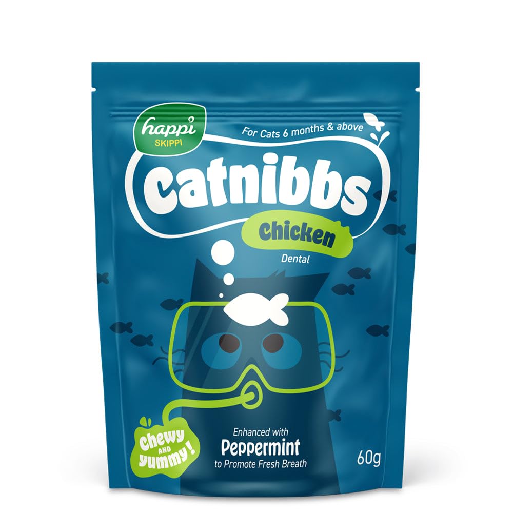 Happi Skippi Catnibbs Chicken Dental Chewy & Yummy Cat Treats – 60g | Tasty Cat Treats & Snacks for Cats | Temptations Cat Treats | Soft, Chewy & Healthy Treats for Dental Hygiene-image-24