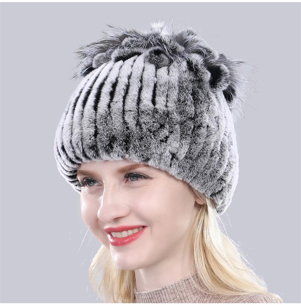 Stile russo Sci Skull Caps Inverno Peloso Beanie Hat Lady Warm Cappelli lavorati a maglia