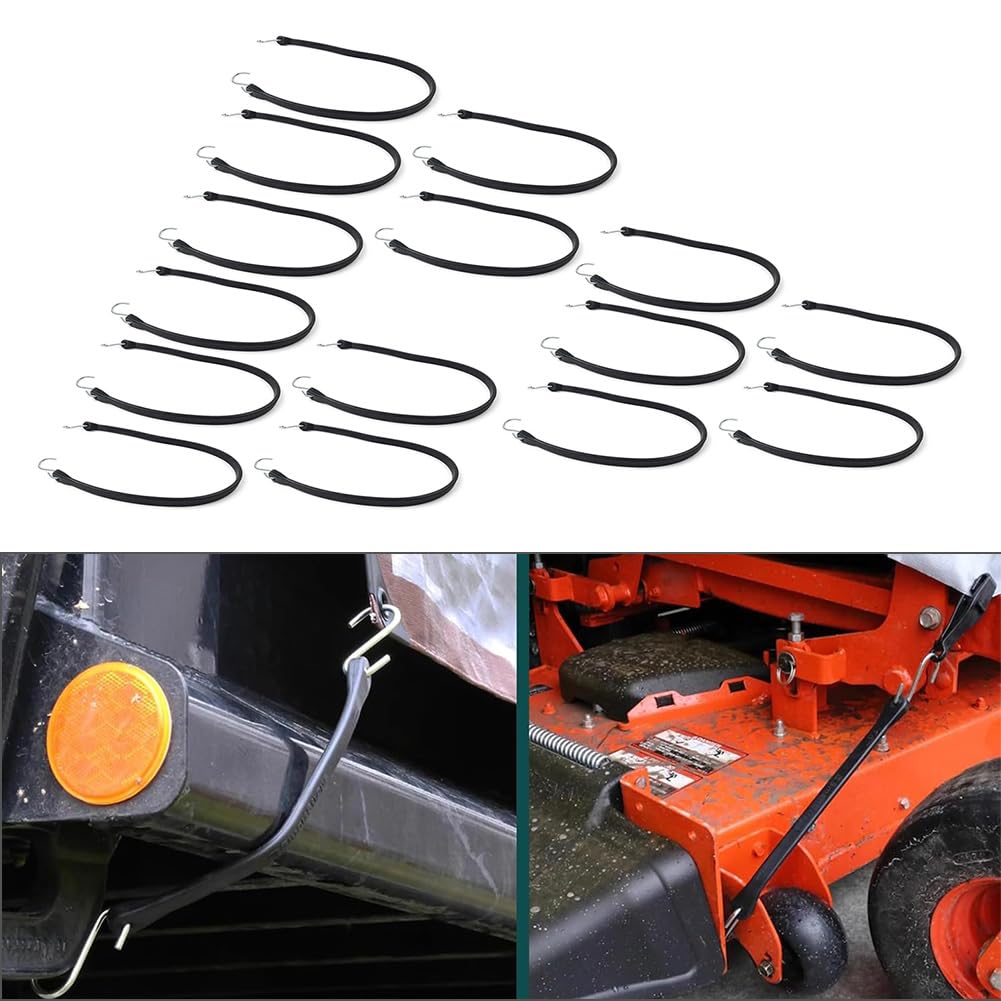 LR073535 Tendeurs élastiques avec crochets 31" Sangles d'arrimage en caoutchouc robustes pour bâches d'extérieur 15 pièces Pour fermes, camping-cars, véhicules, motos noi
