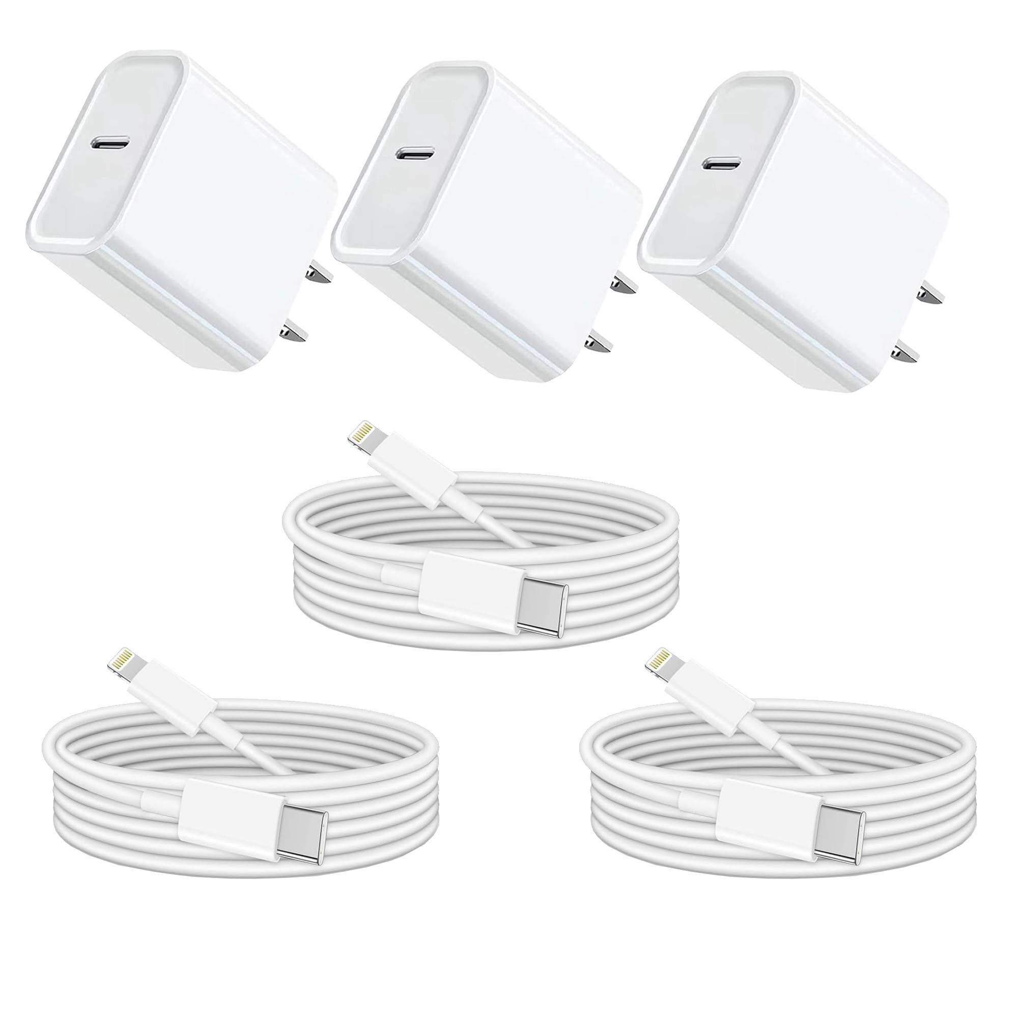 Fast Charging iPhone Fast Charger 3Pack Apple MFi Certified Fast Charger iPhone Quick Charging PD USB-C Blocks Cube
