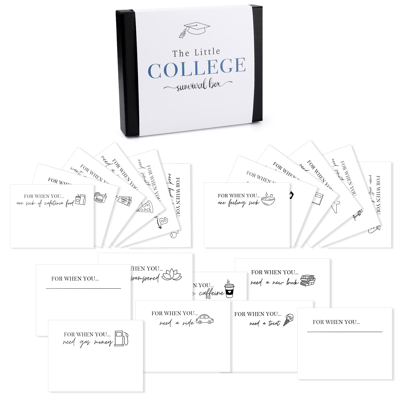 20Pcs College Gift Card Book,Graduation Care Package for College Students, Class of 2025 Survival Kit, Gift Card Holder Booklet for Daughter, Son,