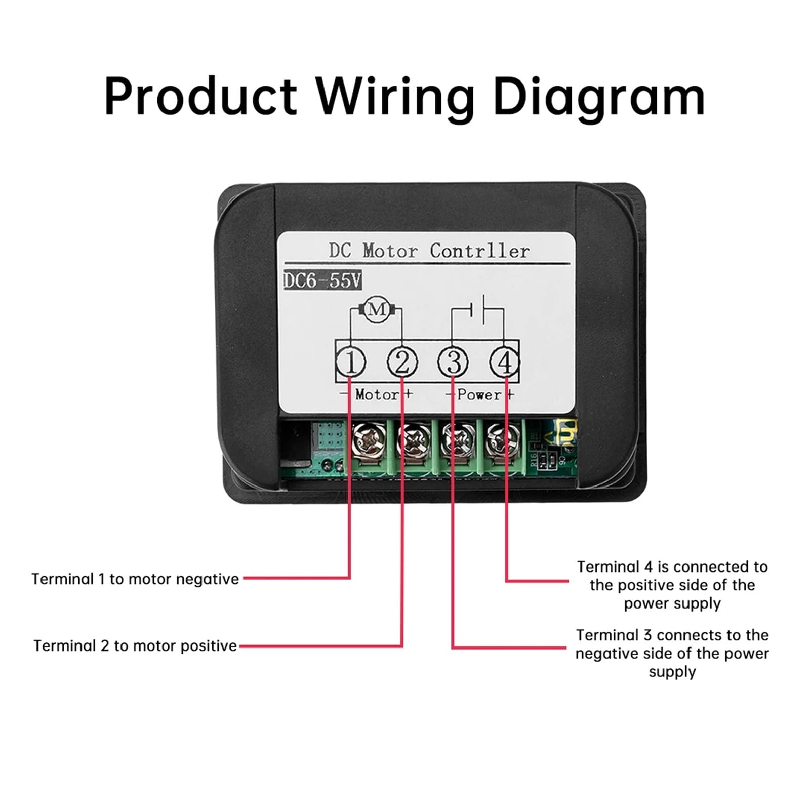 DC6-55V 20A PWM Control remoto inalámbrico inteligente DC Brush Motor controlador de velocidad de voltaje y visualización de corriente