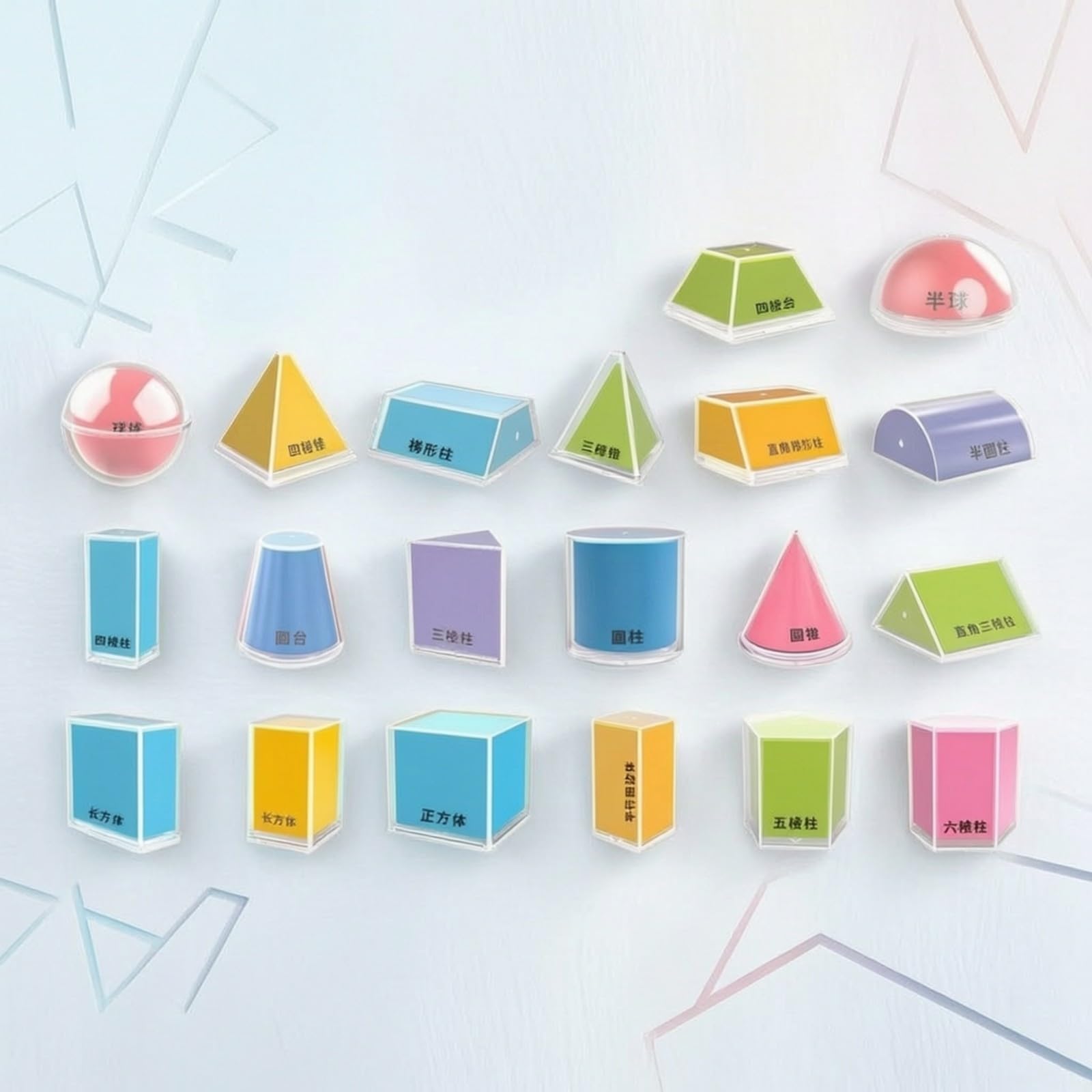 Almencla Kit Modèles Géométrie Éducatif En Plastique t Ensemble Géométriques Réutilisable pr Étu à la
