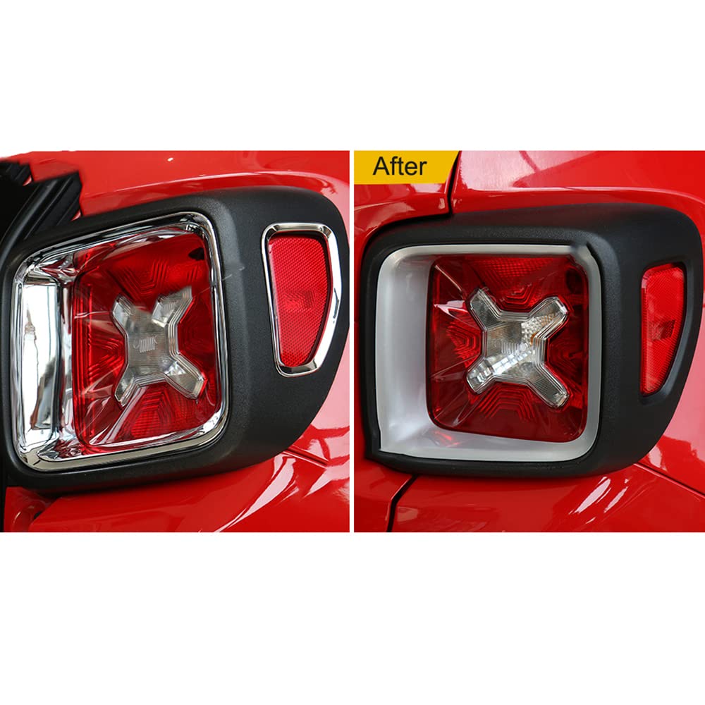 2 Caches Feux Arrière Chromés ABS Pour Jeep Renegade 2014-2022 – Autocollants Décoratifs Et Protecteurs - 7