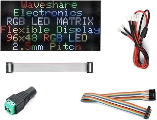 Waveshare Flexible RGB Full-Color LED Matrix Panel 2.5mm Pitch 96x48 Pixels Adjustable Brightness and Bendable PCB Compatible with Raspberry Pi/Raspberry Pi Pico / ESP32 / Arduino