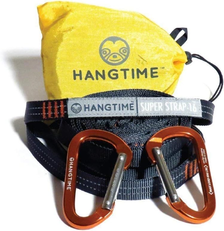 SUPERSTRAP-16. Adjustable Hammock Tree Straps w/ 2 Aluminum Carabiners | heavy duty, non-stretch, lightweight, tree friendly, reflective suspension kit. 100% Polyester