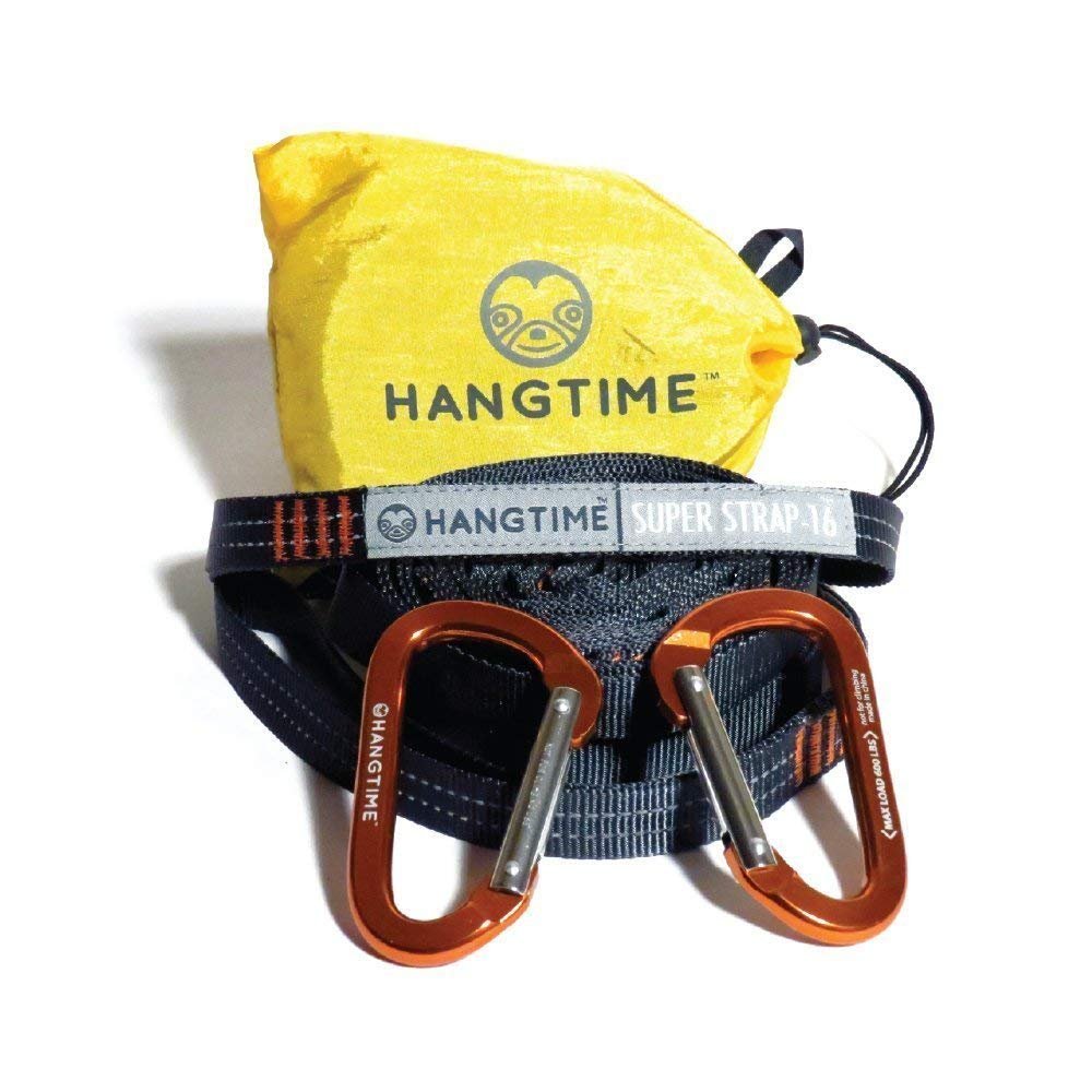 SUPERSTRAP-16. Adjustable Hammock Tree Straps w/ 2 Aluminum Carabiners | heavy duty, non-stretch, lightweight, tree friendly, reflective suspension kit. 100% Polyester