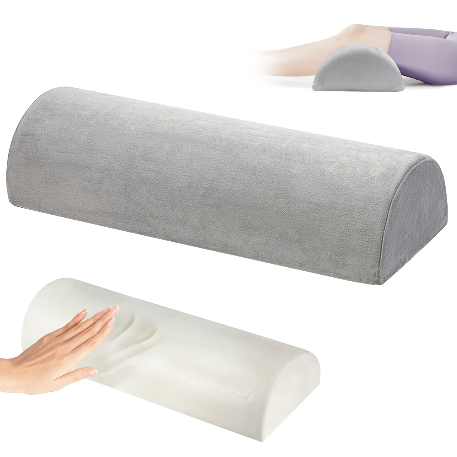 Vegena Half Moon Memory Foam Pillow, Leg Elevation Pillow, Cushion Orthopaedic Bolster Pillows, Leg Positioner Pillows for Side and Back Sleepers, Neck, Legs, Knees & Waist