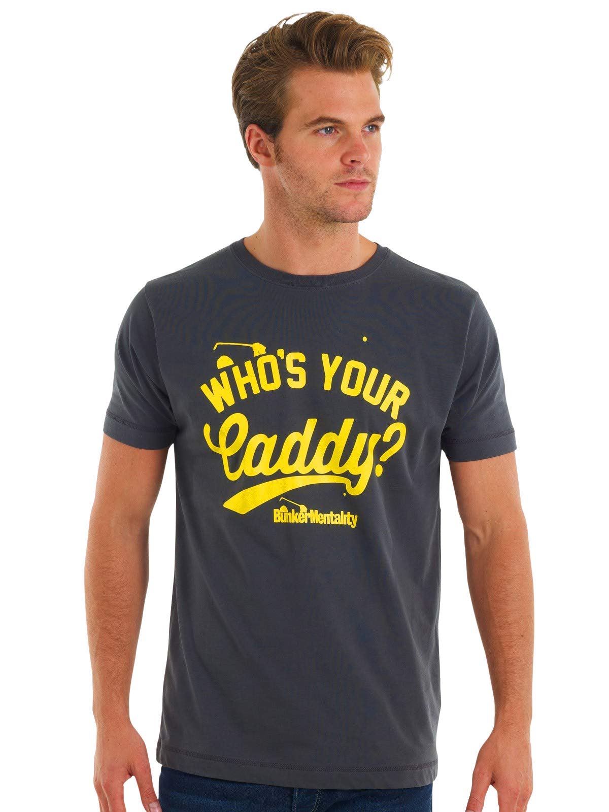 Bunker Mentality Golf Whos' Your Caddy T-Shirt - Slate Grey-Grey-M