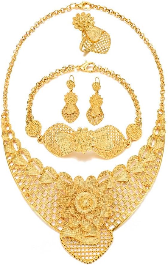 24k Gold Plated Jewelry Sets for women African Accessories for women African Jewelry Dubai Set