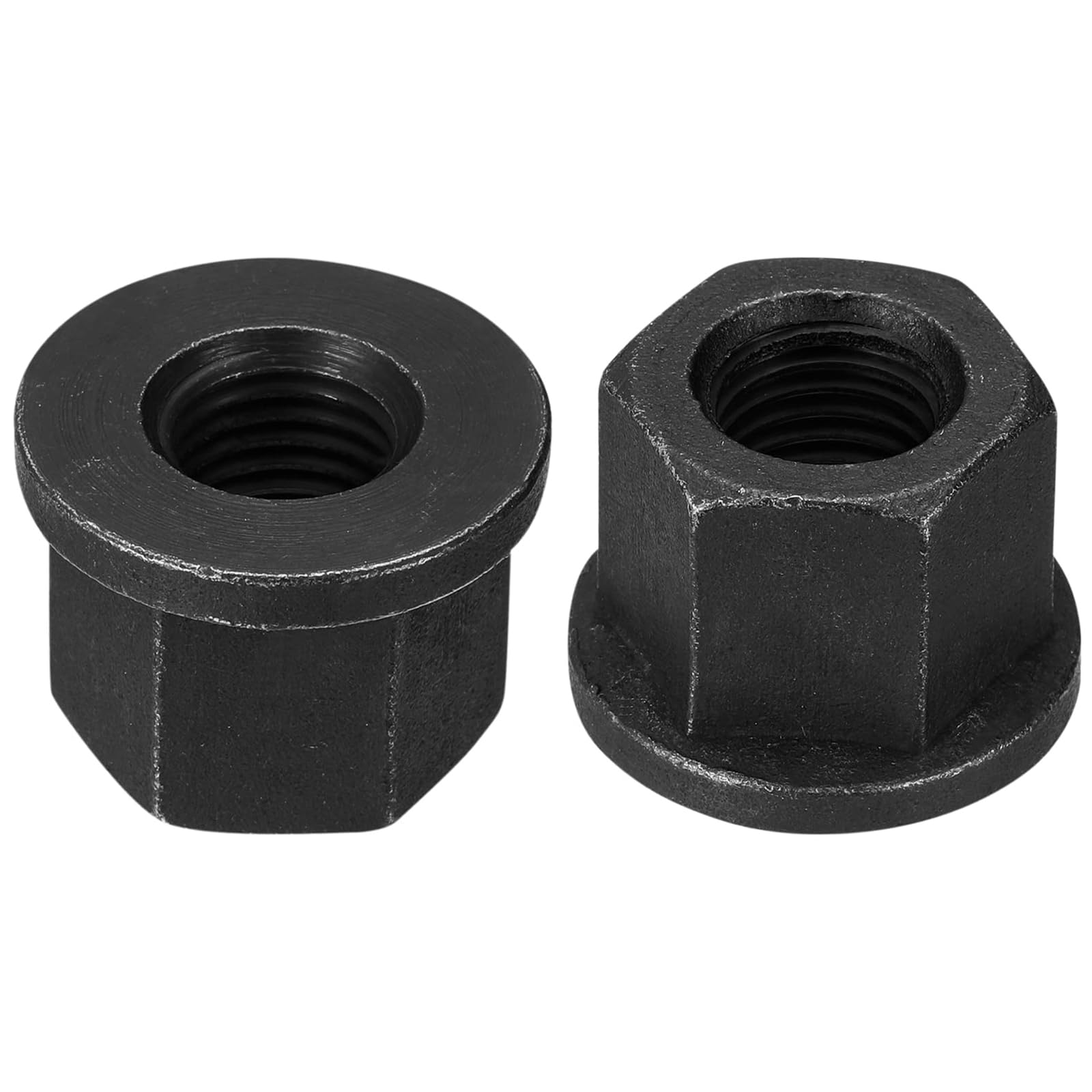 TOP-VIGOR M16 Flange Hex Lock Nuts, 2pcs Grade 10.9 Carbon Steel Black Oxide Finish