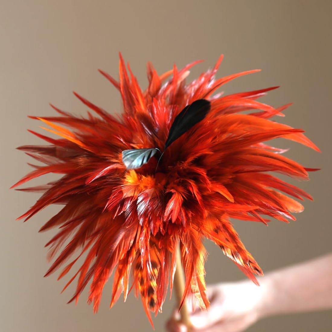 plumero de plumas, Limpiadores de persianas reutilizables con mango, hechos a mano plumas pollo for el hogar, la oficina y coche