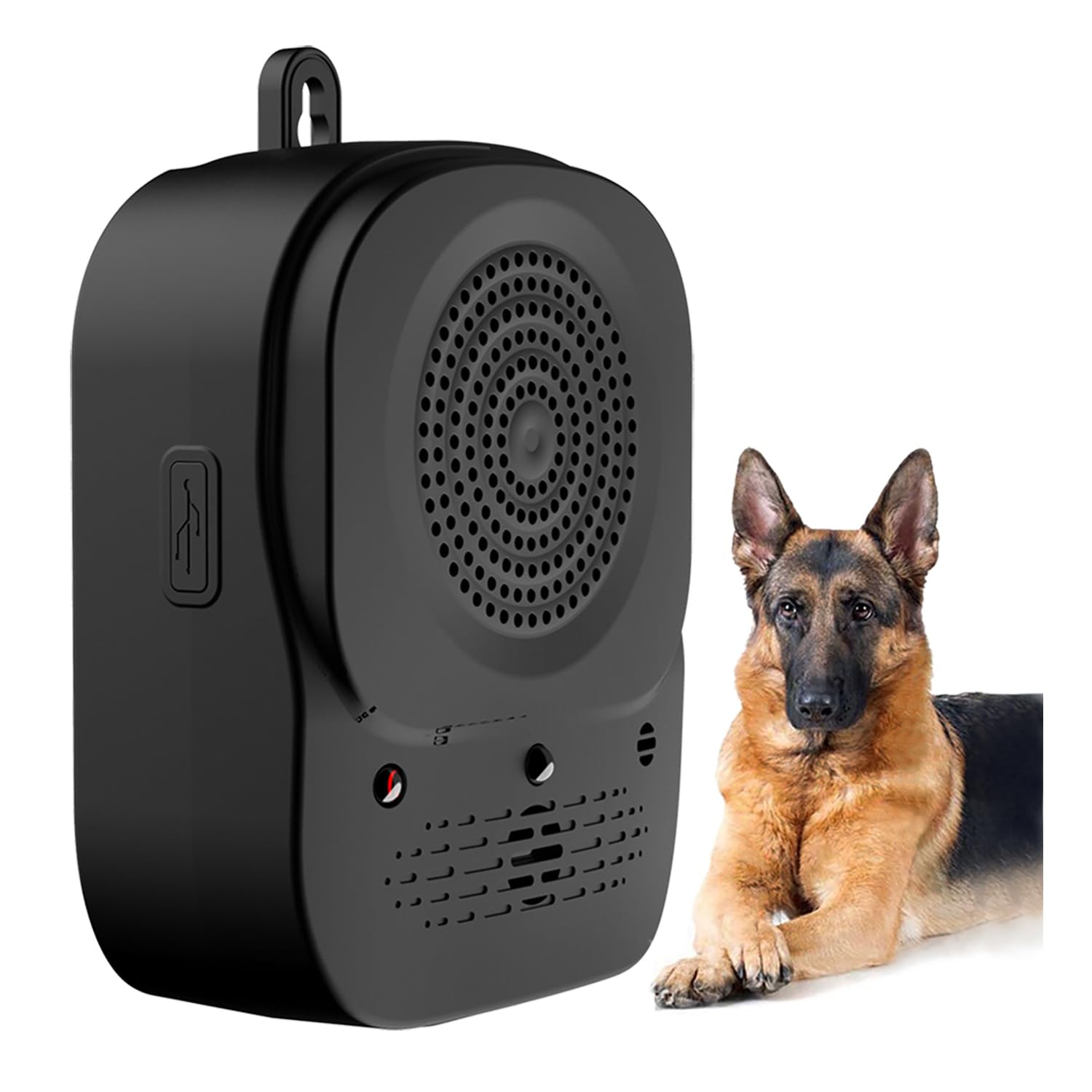 Dispositivo Anti-ladridos para Perros, Dispositivos Disuasorios de Ladridos Perros, Caja de Ultrasonidos 4 Modos con Mando a Distancia, Dispositivo Anti-ladridos 33ft, Interior/Exterior (negro)