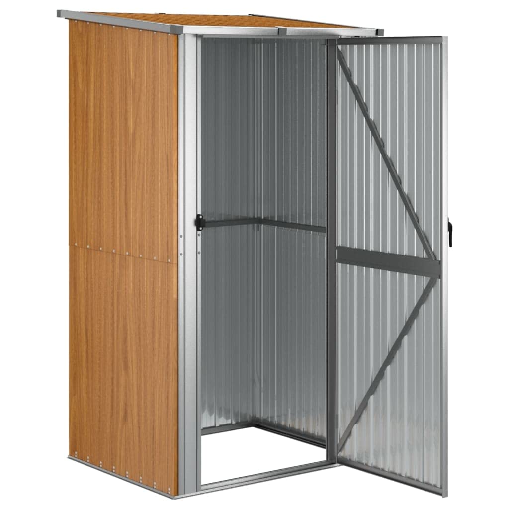 Gartenhaus aus verzinktem Stahl 118,5x97x209,5 cm, Geräteschuppen mit Pultdach, abschließbarer Gartenschrank für Werkzeuge, wetterfest