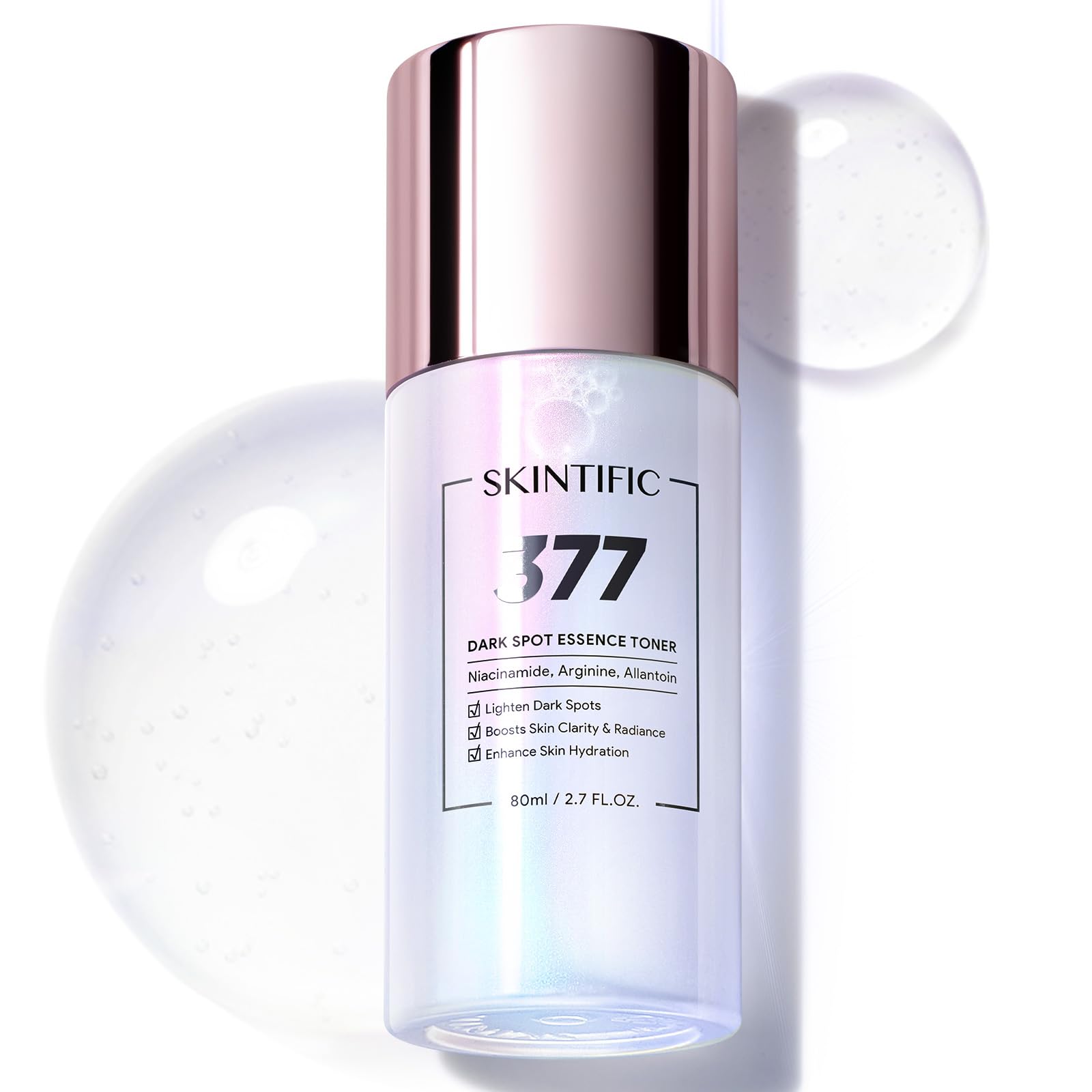 SKINTIFIC Brightening Serum Toner with 377 Pro Optical Scattering Technology – Hydrating, Lightens Dark Spots, Evens Skin Tone – Tamarind Seed Polysaccharide & Arginine for Radiant, Healthy Skin