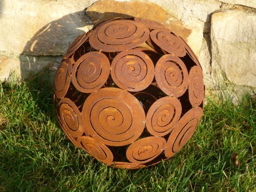 Preisvergleich Produktbild Rostikal / Edelrost Kugel SPRIA / rostige Gartendekoration / Ø 28 cm