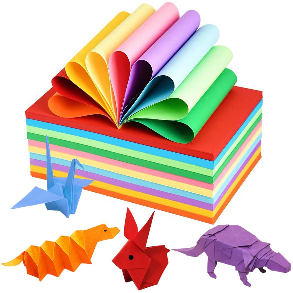 Belegao 230gsm Coloured Card 50 Sheets A4 - 10 Assorted Coloured Paper Bright Double-Sided Origami Papers for Adults and Kids, Crafts, Cutting, Arts, Sketch, Handmade DIY Activities