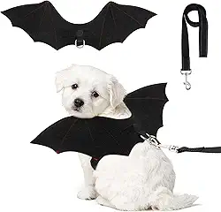 Fantasia de Dia das Bruxas de Cachorro, Fantasia de Morcego, Asas de Morcego com Coleira para Animais de Estimação Médio, Festa de Halloween Cosplay