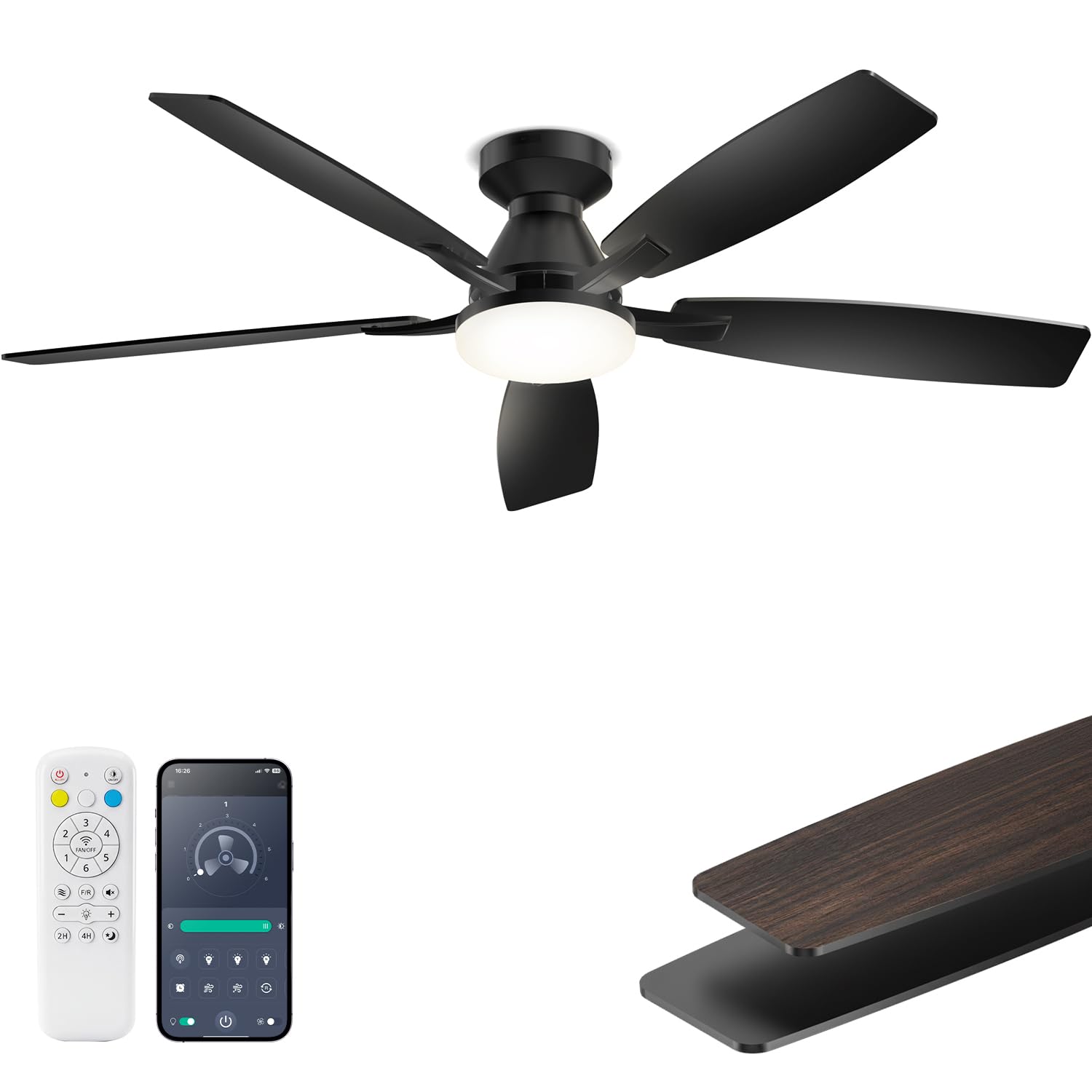 FancyMay 52 Inch Ceiling Fan with Light