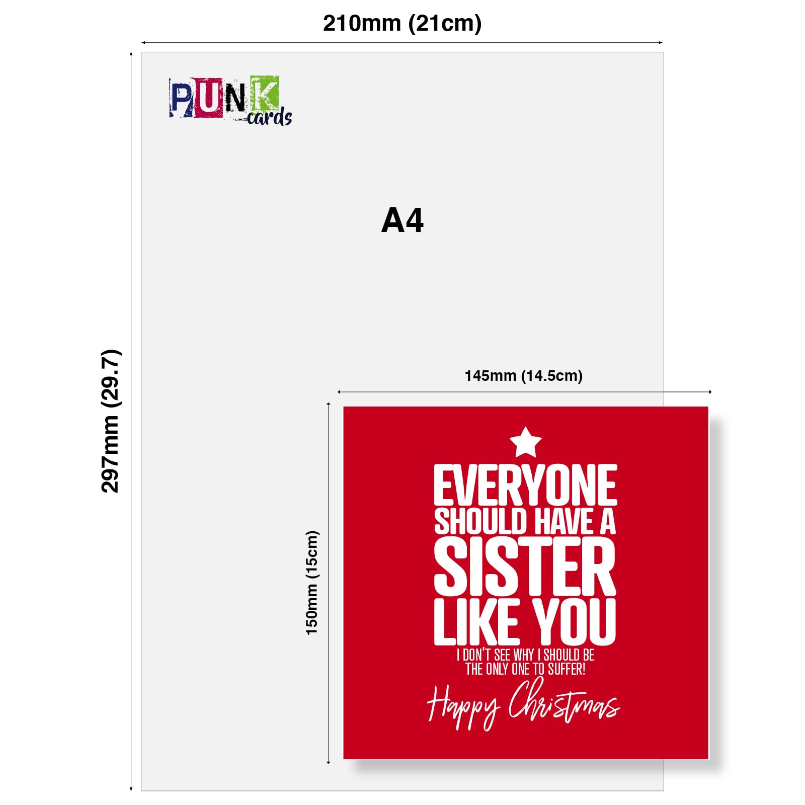 Punkcards Lustige Geburtstagskarte "Everyone Should Have A Sister Like You" – Frech & Humorvoll, Für Schwester & Beste Freundin
