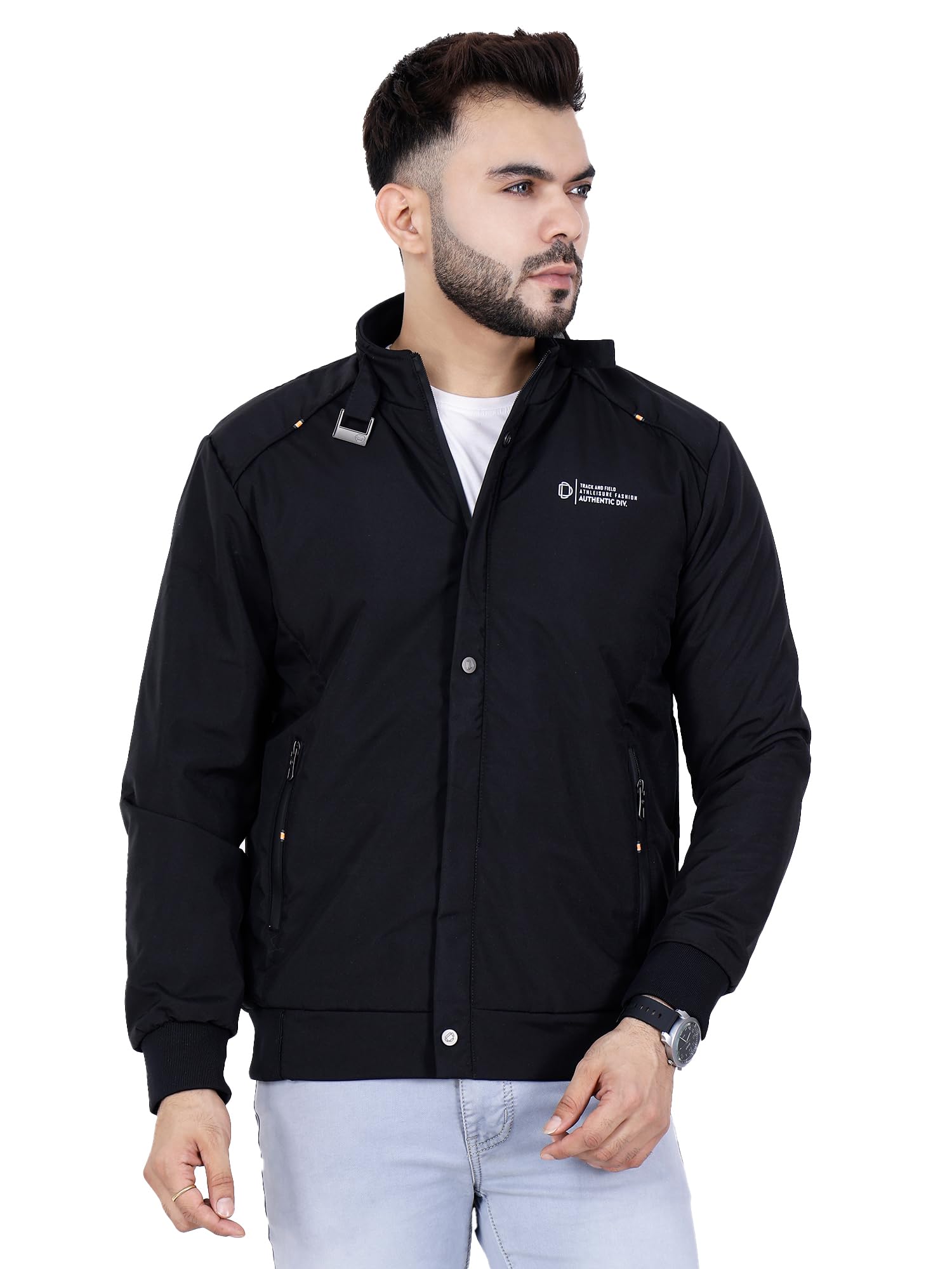 dollar Full Sleeves Bomber Jacket for Men | TPU Men's Standing Collar Lightweight Winter Jacket, Regular Fit-picture-11