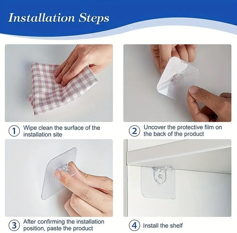 10pcs Hooks, Punching Free Clothing Cabinets, Partition Brackets, Adhesive Hooks, Layer Brackets, Triangular Brackets, Layer Plates, Right Angle Supports, and Seamless Hooks