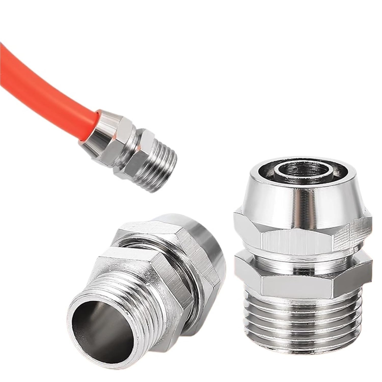 10/50PCS Metric PC Pneumatic Fittings Fast Twist Joint PC 4-M5 M6 M8 M10 M12 Thread Trachea Quick Screw Connector(PC6-M6x1,10 PCS)