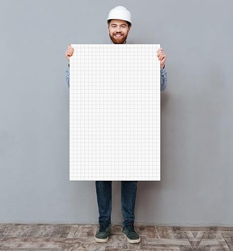 Miniatura 3 de Bloc de papel cuadriculado  Papel cuadriculado grande de 24 x 36 pulgadas, 25 hojas50 páginas, papel de cuadrícula a rayas de 4 x 4 pulgadas para