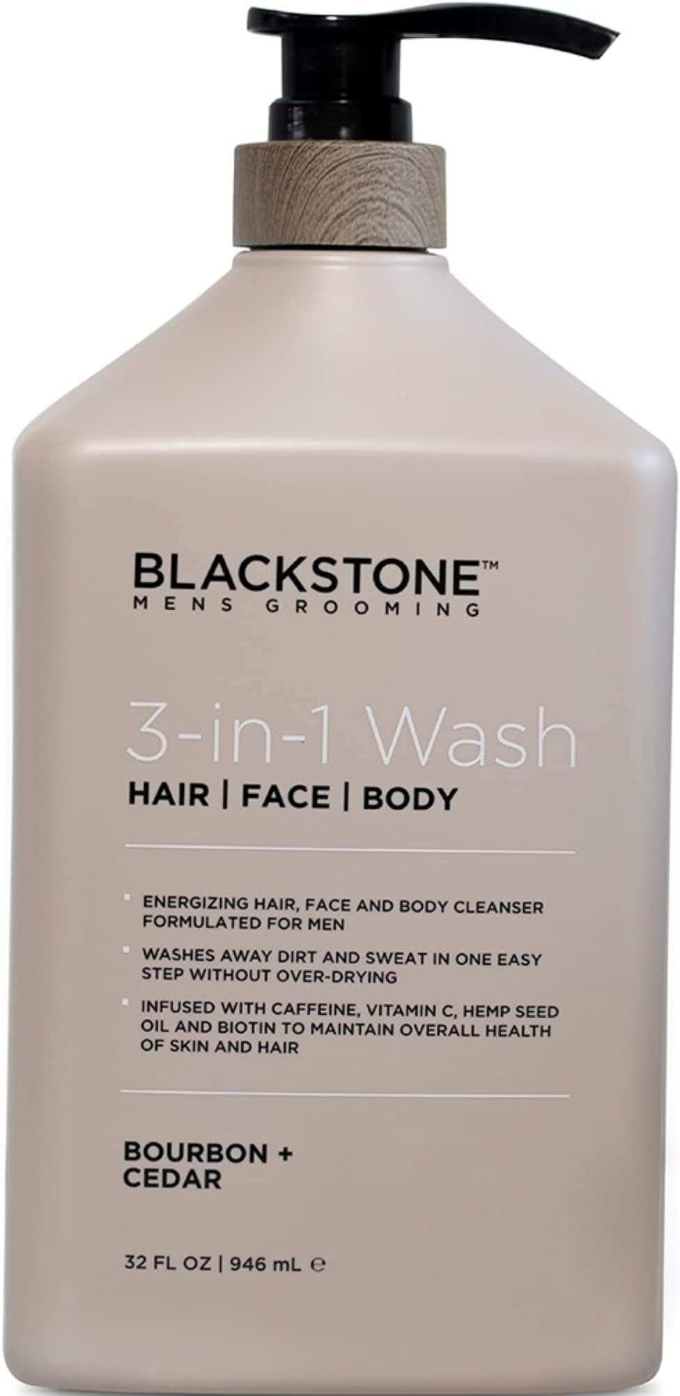 – Men's Grooming 3-in-1 Hair, Face and Body Wash, Bourbon + Cedar (35 oz)