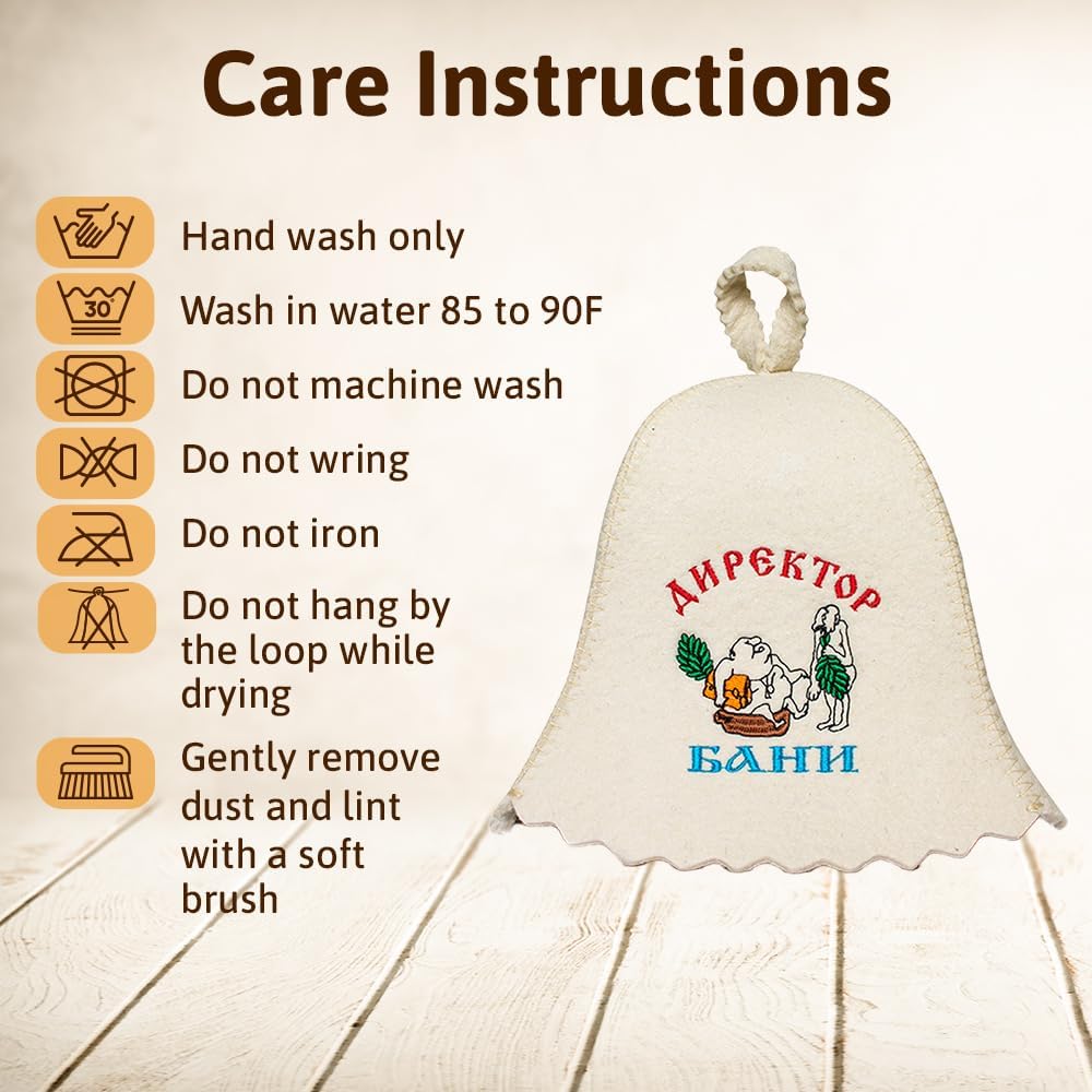 ASKOLD Wool Sauna Hat Director Banya Hat for Men Finnish Banya Cap Sauna Cap for Men Wool Felt White - Image 8