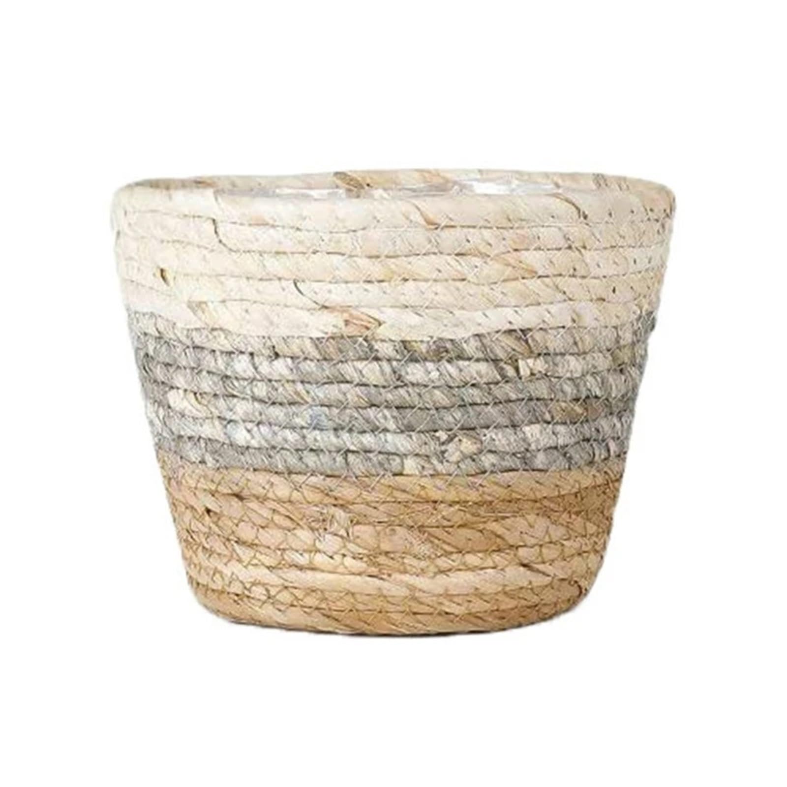 DUNSBY Woven Planter 4 Pcs Straw Weaving Flower Basket, Grass Planter, Indoor And Outdoor Pots, Containers For Plantable Plants(M)