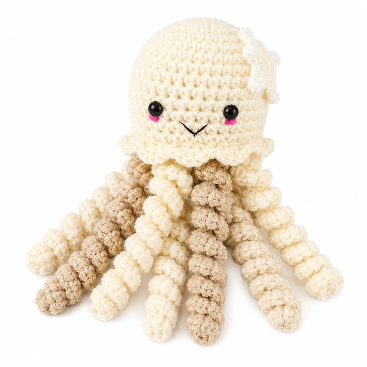 Crochet Octopus for Baby Newborn Child Handmade (Beige)