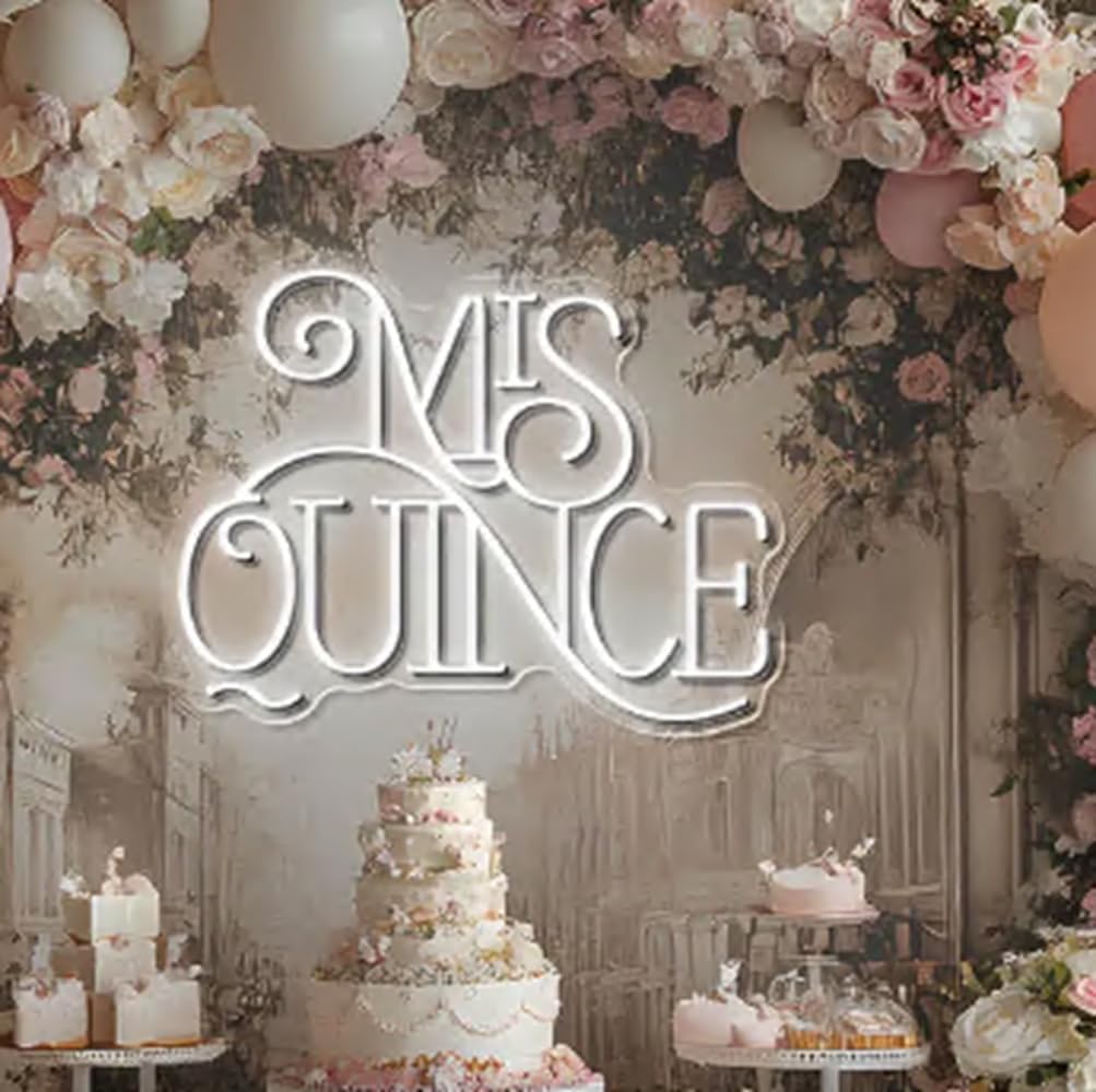 Mis Quince Neon Sign Size:55x43cm Birthday Party Neon Light Mis Quince Party Decor Neon Sign Wall Decor