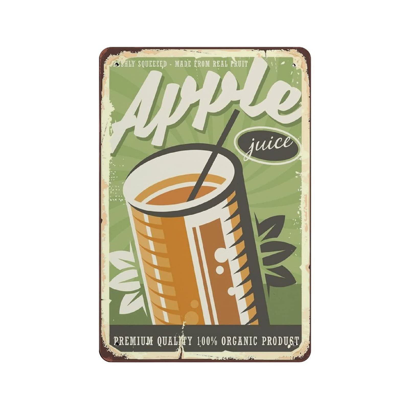 Hdadwy Metal Tin Sign Juice Tin Sign Metal Aluminum Sign Vintage Wall Decor Retro Poster for Bars Restaurants Cafes Pubs Home Decoration 12"x8"