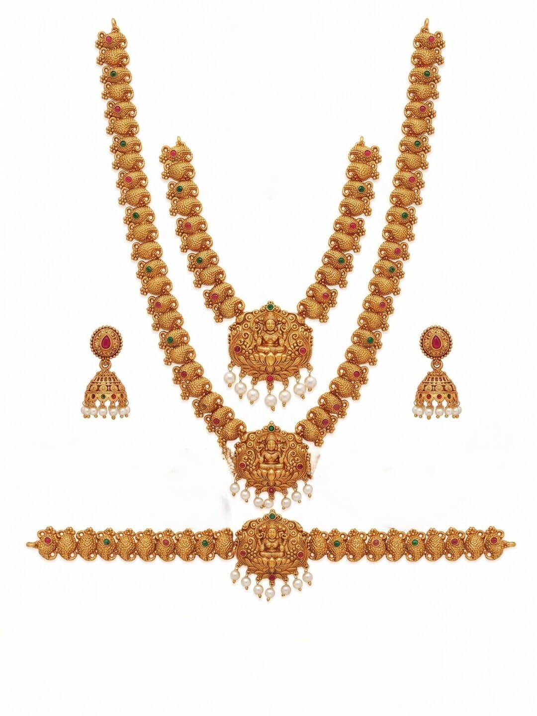 ishtaara Gold Plated Temple Jewellery Set For Women And Girls-picture-26