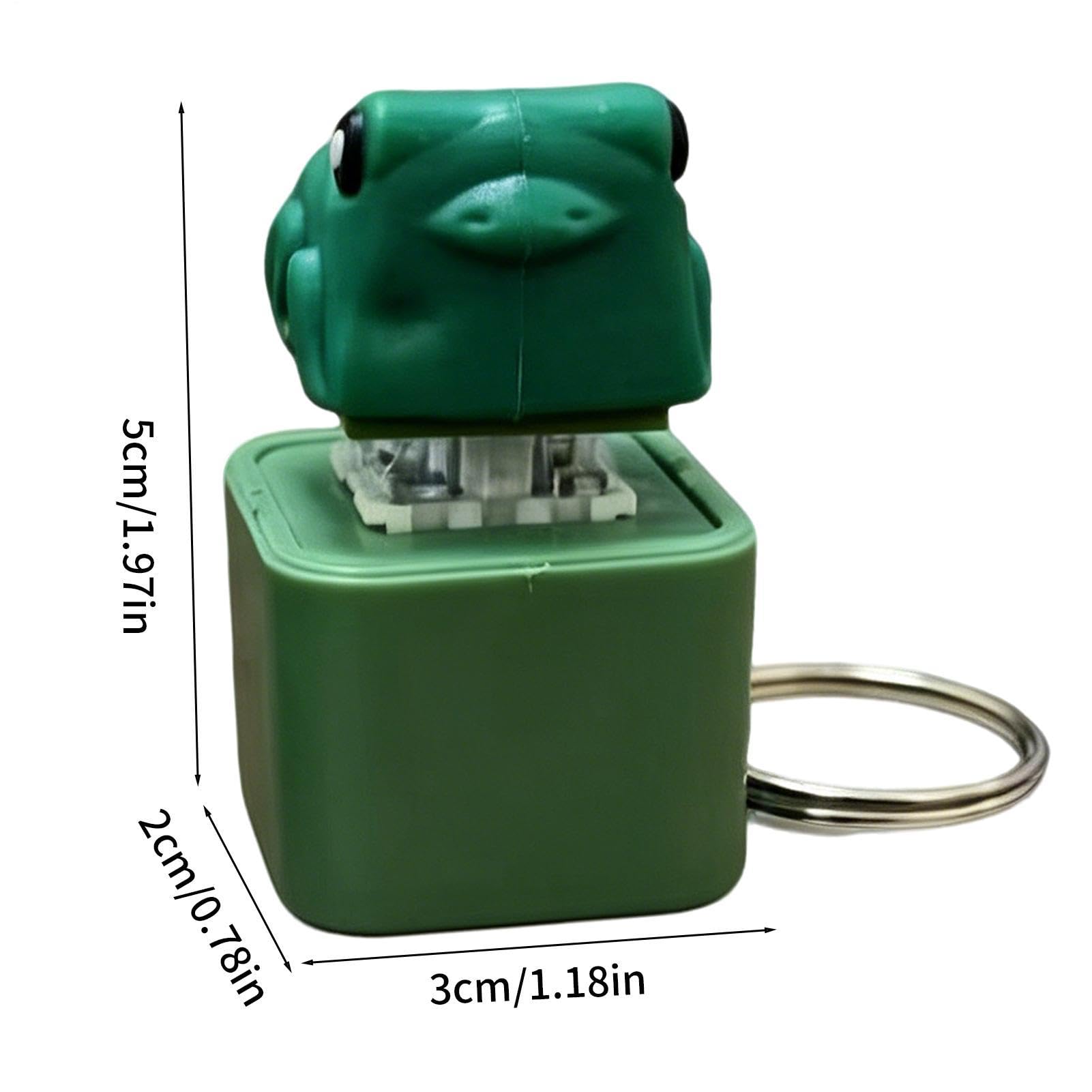 Fidget Keychain - Frog Shape Stress Relief Gadget, Button Fidget Toy for Women, Men, Kids Adults, Indoor Outdoor Traveling School Leisure Shopping Office Use, Anti Stress Toy