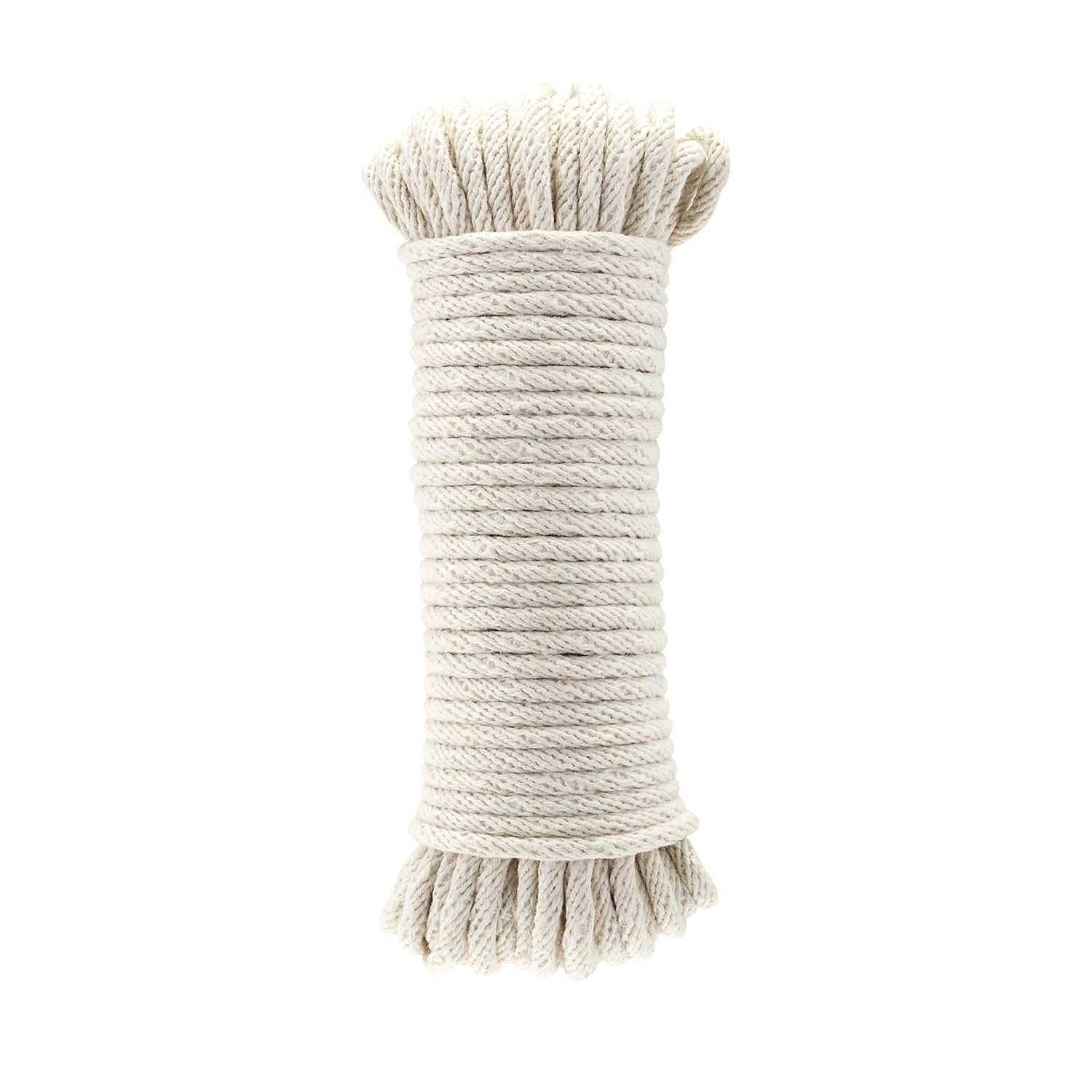 VNQ Natural Cotton Rope Brided, All-Purpose, 5mm Macreme Cotton Cord Thread Off White (20 feet)-image-33