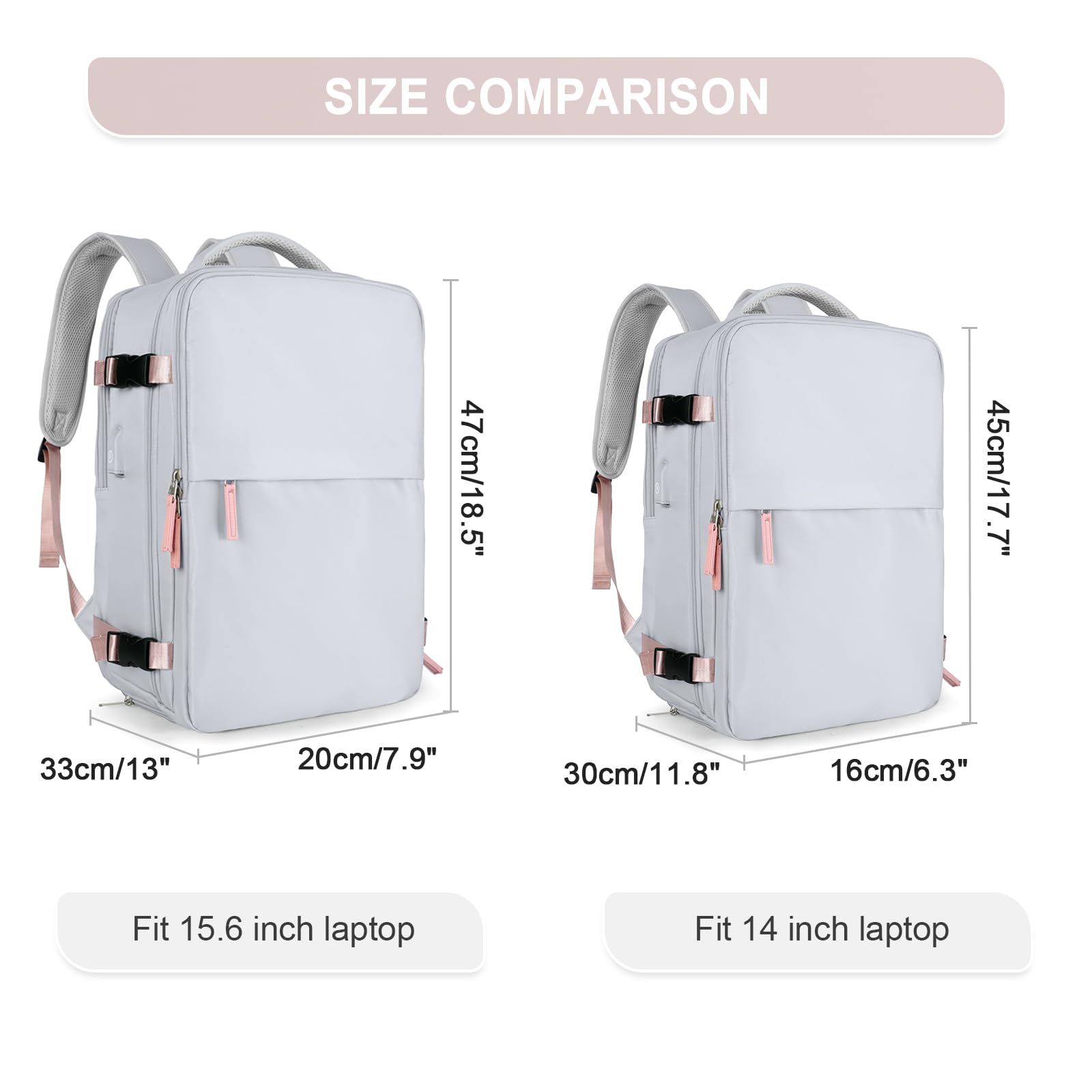 Zaino Bagaglio a Mano Ryanair 40x20x25 Zaino Aereo Borse da Cabina per Easyjet 45x36x20 Zaino da Viaggio donna con porta ricarica USB, Borsa da Viaggio aereo Zaino Computer Impermeabile Casual Daypack