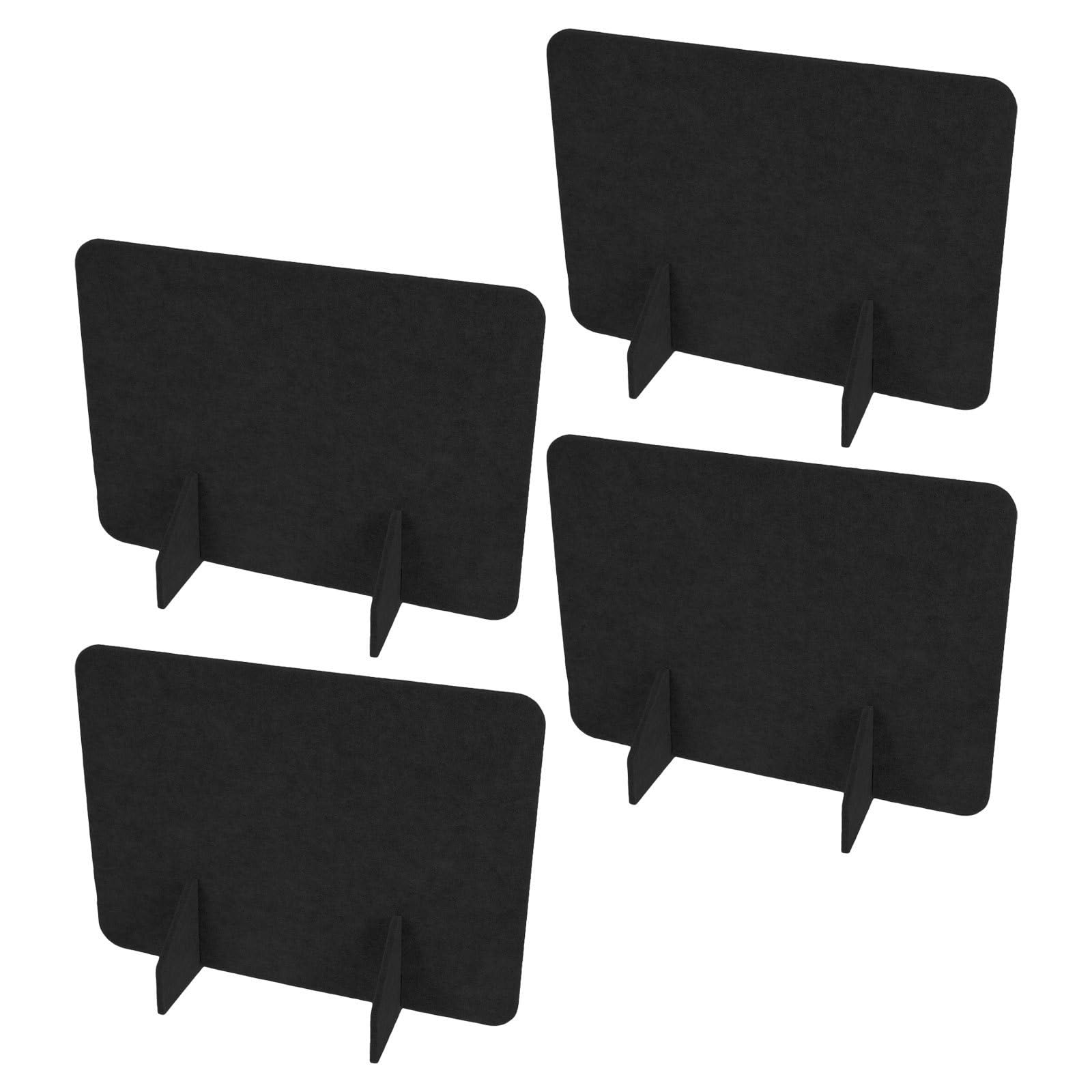 Déflecteur de bureau en feutre noir anti-décoloration pour isolation visuelle et calme
