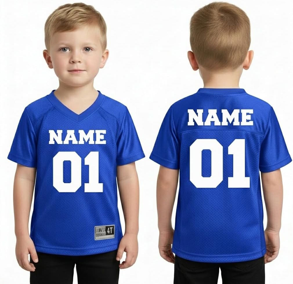 Premium Custom Toddler Football Jersey – Personalized Name & Number Kids Shirt, Baby Boys & Girls Game Day Gift