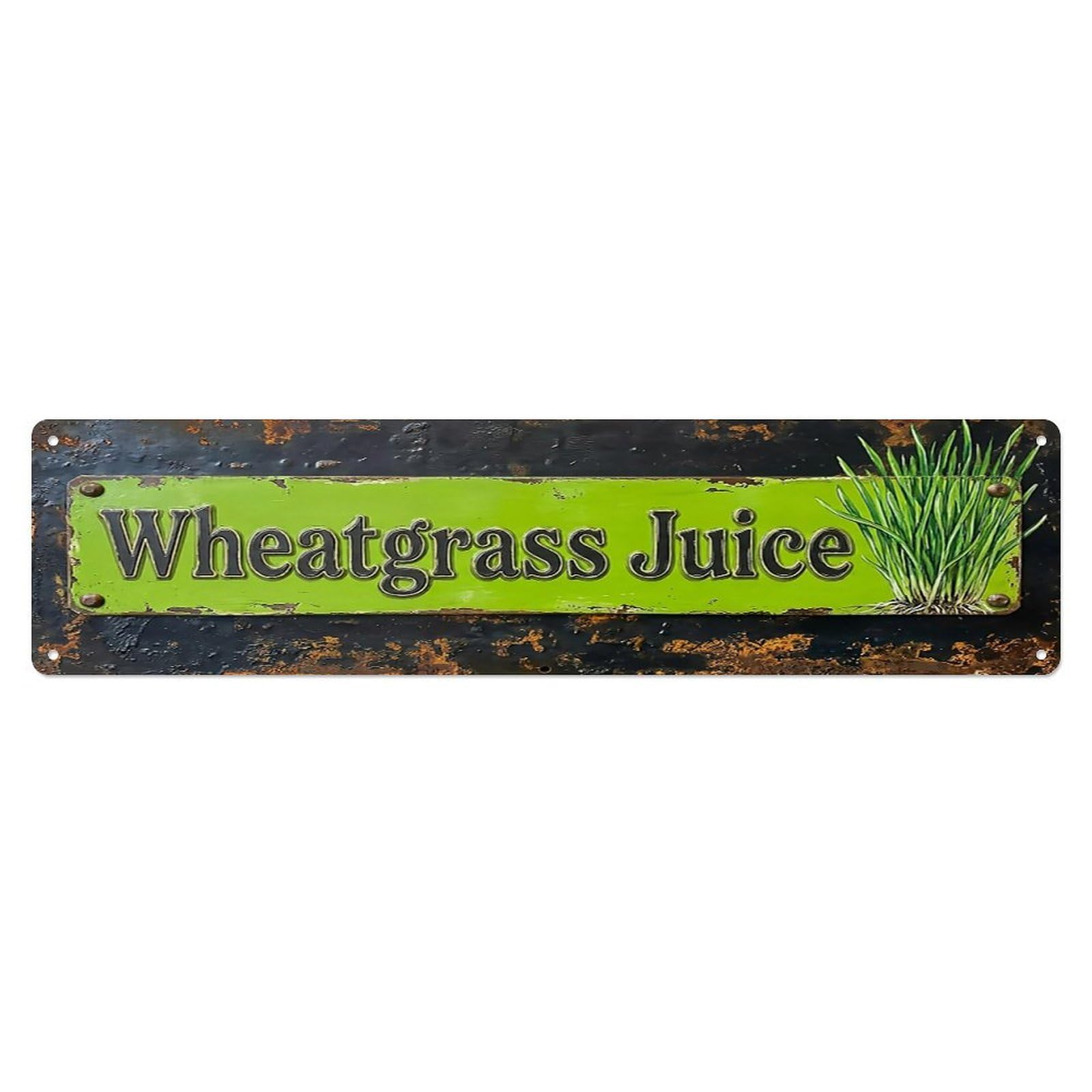 Vintage Wheatgrass Juice Fresh Farmhouse Metal Tin Sign