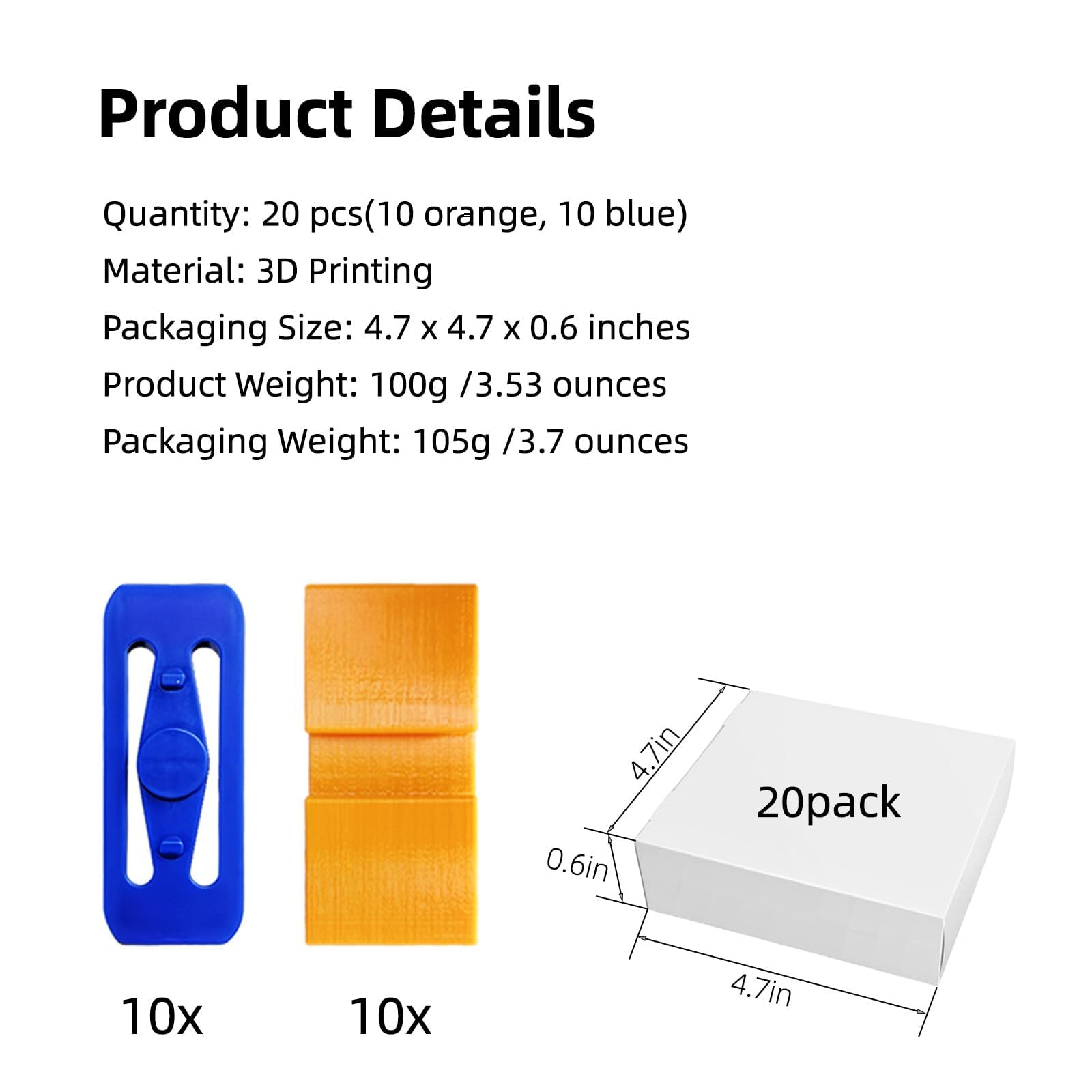 10 connettori blu per piste + 10 connettori arancioni a doppia corsia compatibili con binari dritti Hot Wheels (confezione da 20)